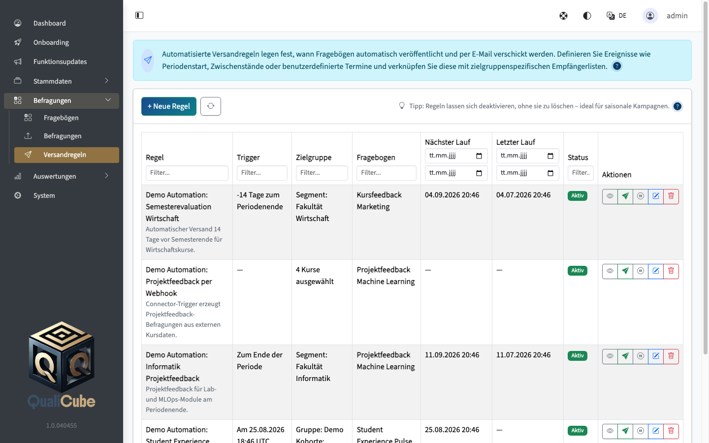 Versandregeln mit Zeitplan und Versandlimit
